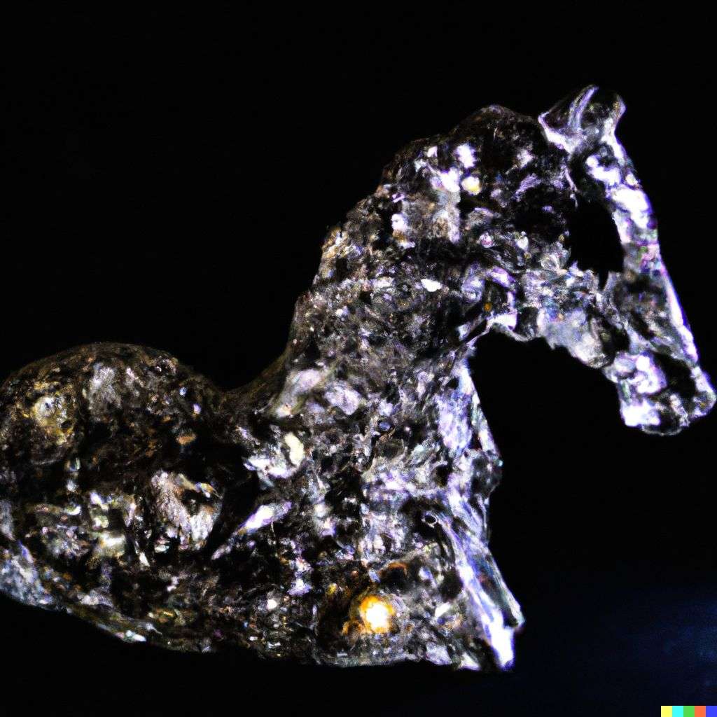 a horse made out of a sparkling geode